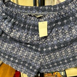 Eddie Bauer Navy Patterned High Waist Women's Shorts